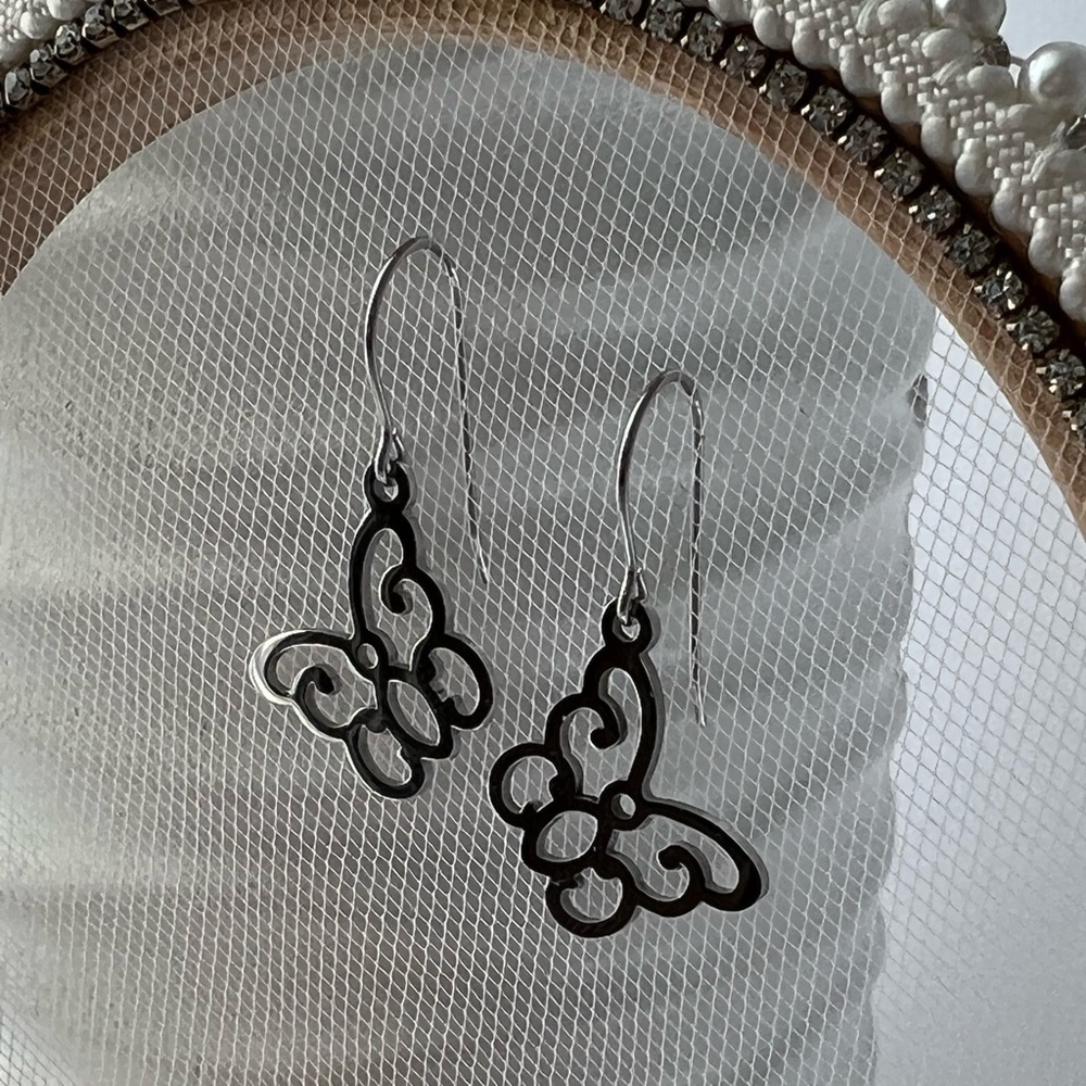 Butterfly Earrings Stainless Steel - Picture 10 of 10